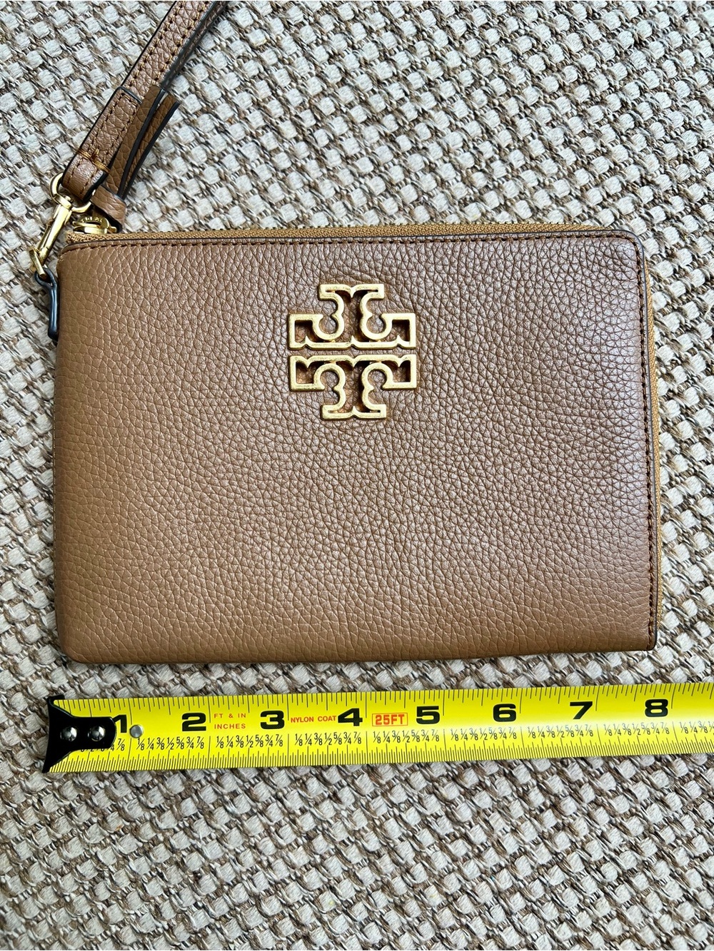 🤎 Tory Burch Leather Double-Compartment Wristlet Clutch - Picture 7 of 8